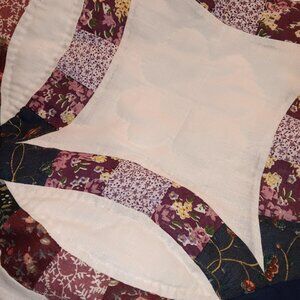 Pair Vintage Quilted Patchwork Pillow Shams 20”x26” STUNNING